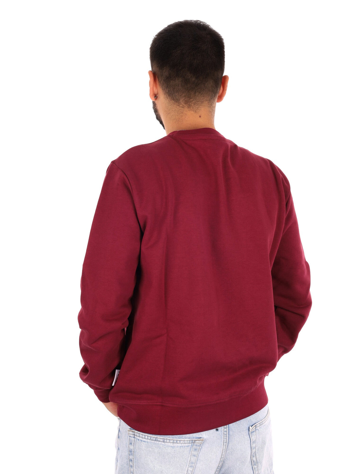 Icon felpa giro ft da uomo bordeaux