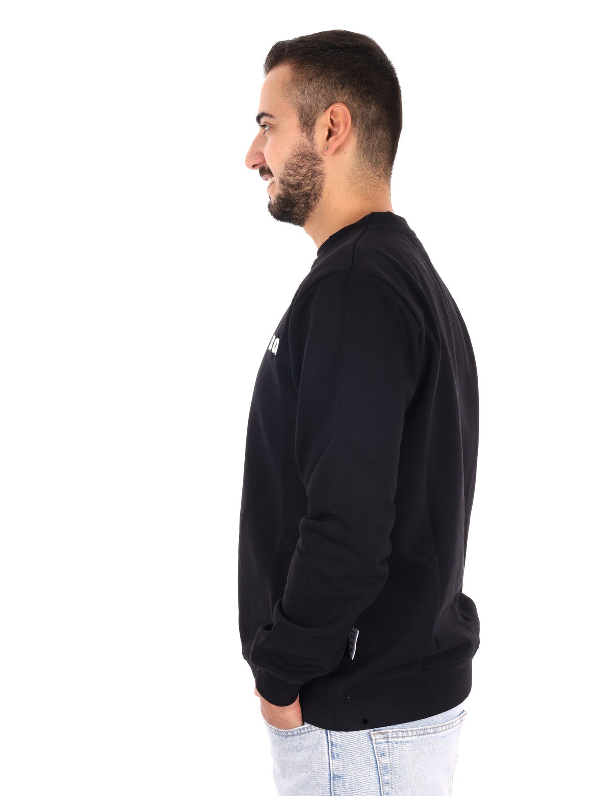 Icon felpa giro ft da uomo nero