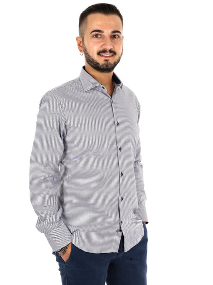 Fb camicia londra da uomo bianco-blu