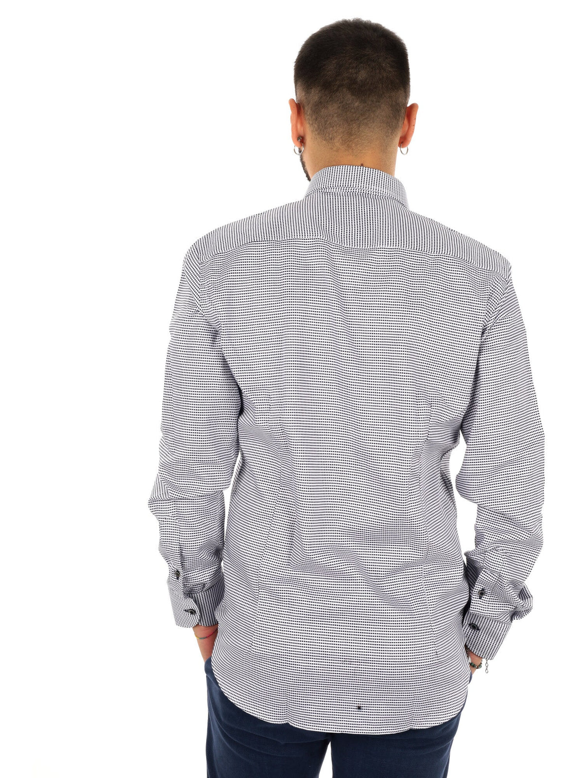 Fb camicia londra da uomo bianco-blu