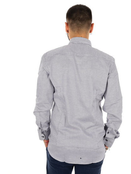 Fb camicia londra da uomo bianco-blu