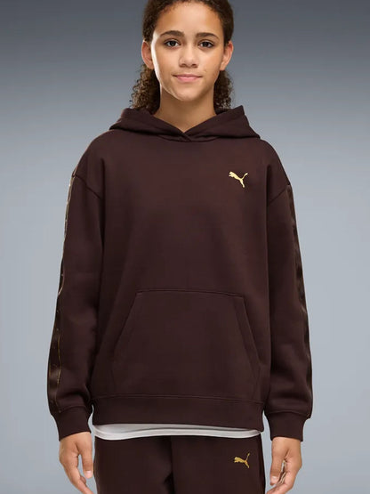 Puma g.felpa rlx fl felpa da bambino/a cioccolato