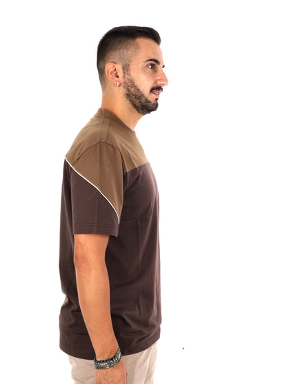 EA7 train colourbloc t-shirt da uomo marrone