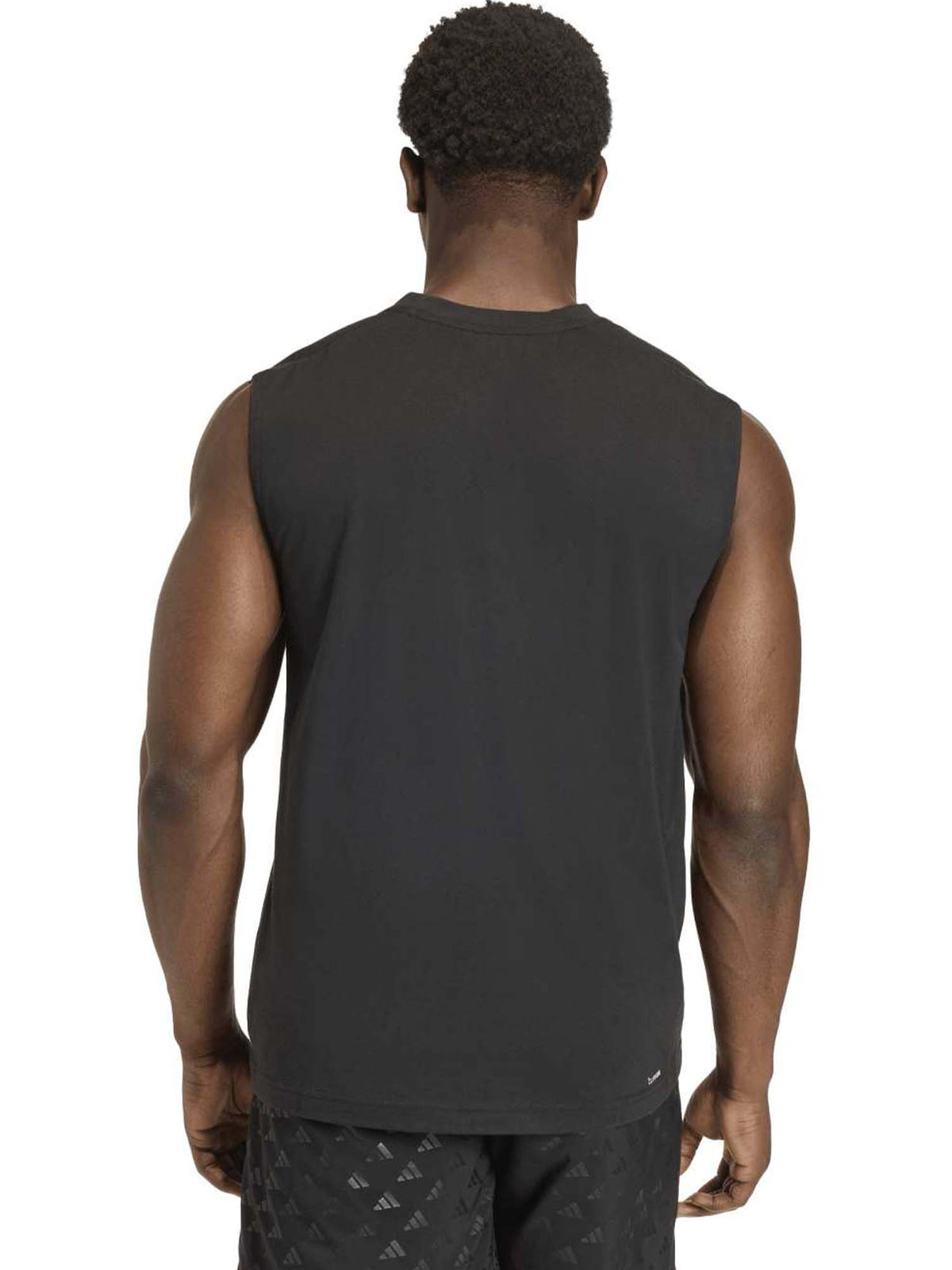 Adidas t-shirt smani canotta training da uomo nero
