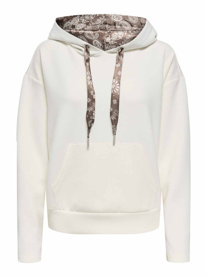 Only scarlet hoodie felpa da donna panna
