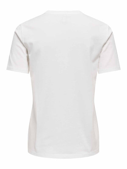 Only bamboo top t-shirt da donna panna