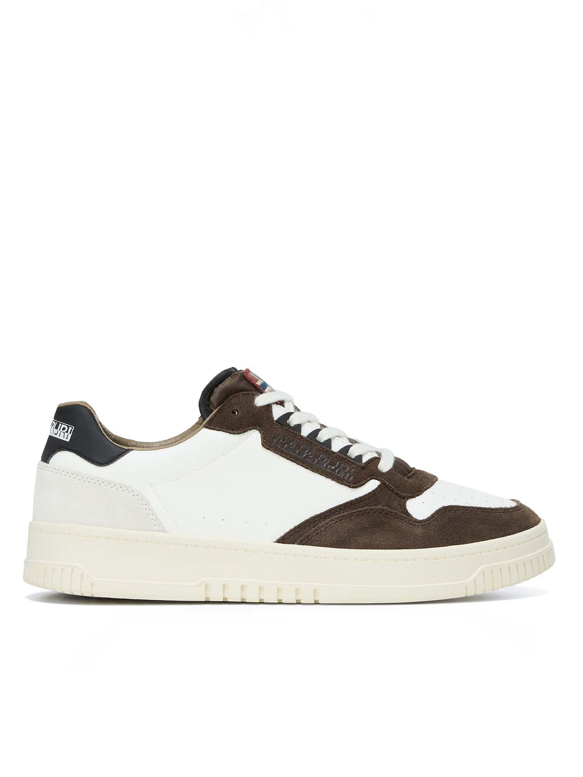 Napapijri crux sneakers da uomo bianco-marrone
