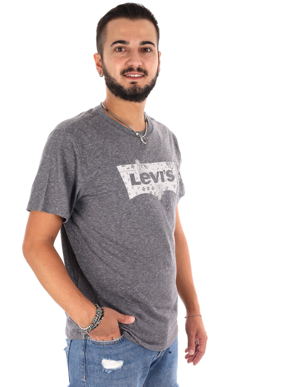 Levi's graphic tee t-shirt da uomo grigio