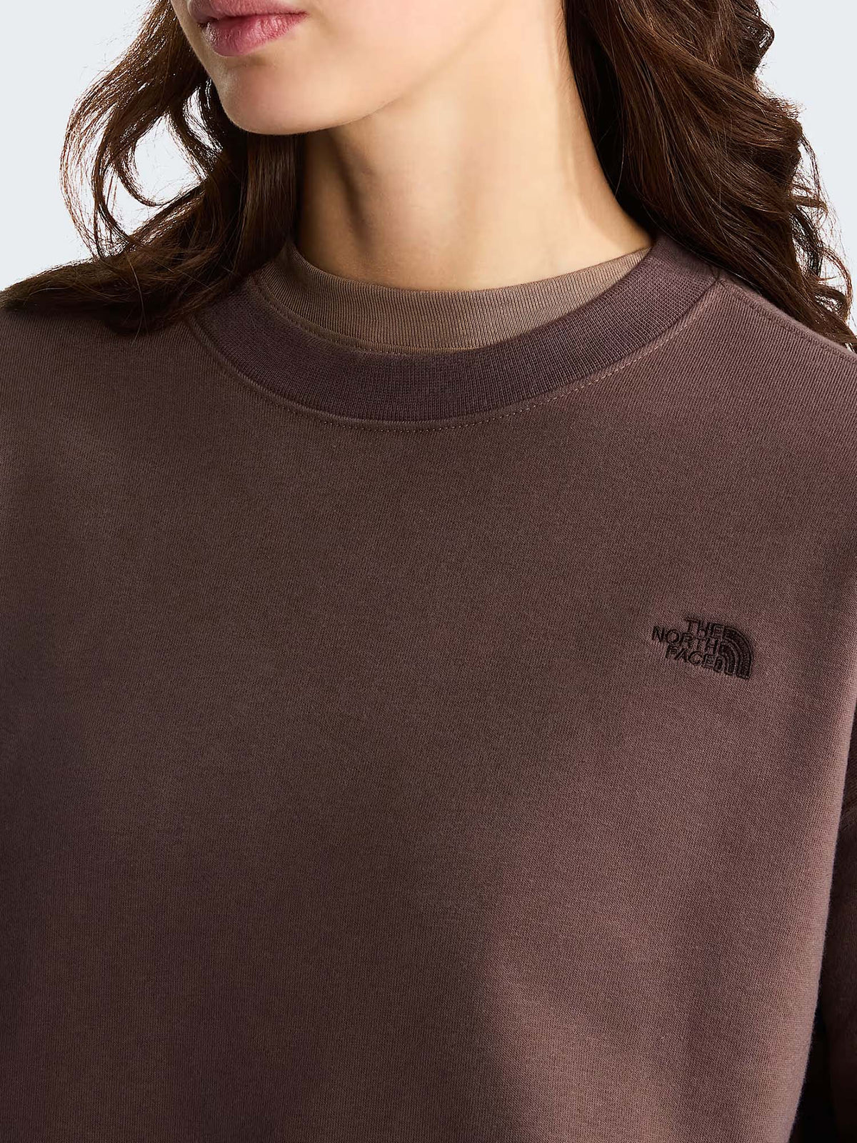 Tnf ess. simple boxy felpa da donna marrone