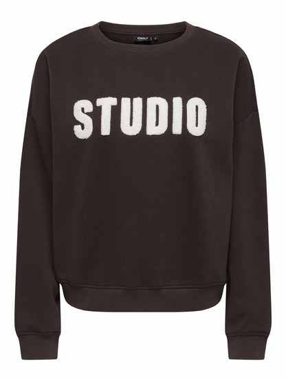 Only sweat life felpa da donna caffe'