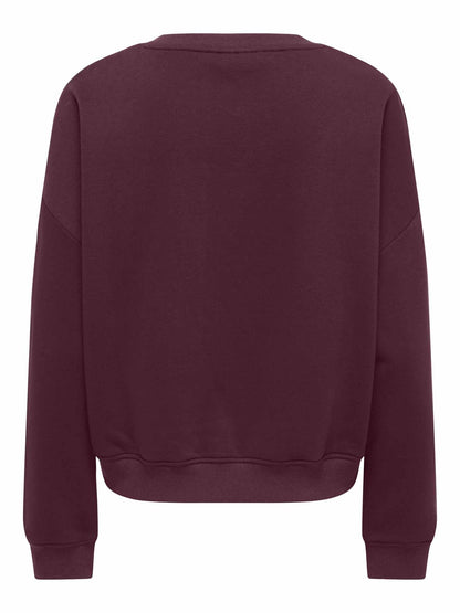 Only sweat life felpa da donna bordeaux