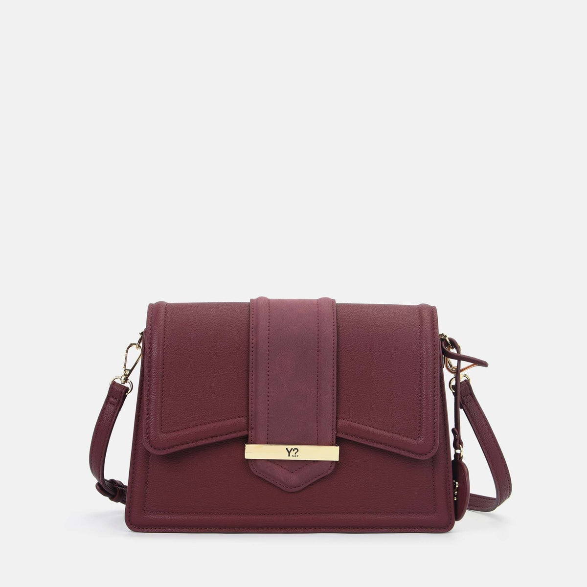 Y-not flap bag borsa da unisex bordeaux