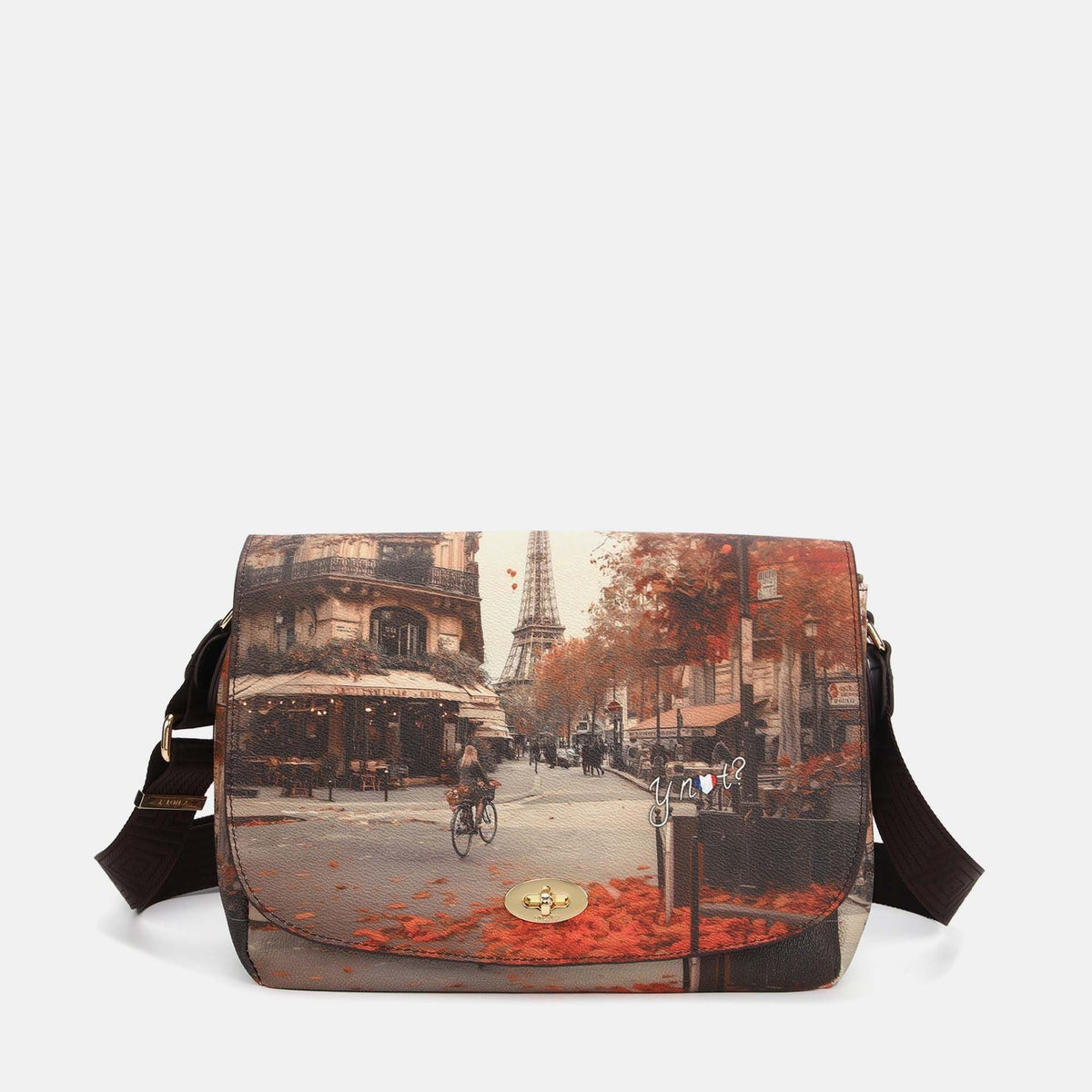 Y-not flap bag large borsa da unisex marrone