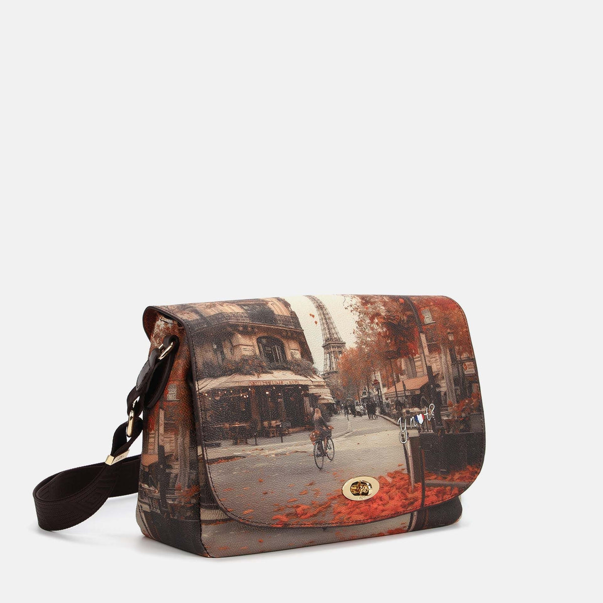 Y-not flap bag large borsa da unisex marrone