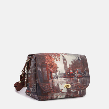 Y-not flap bag large borsa da unisex bordeaux