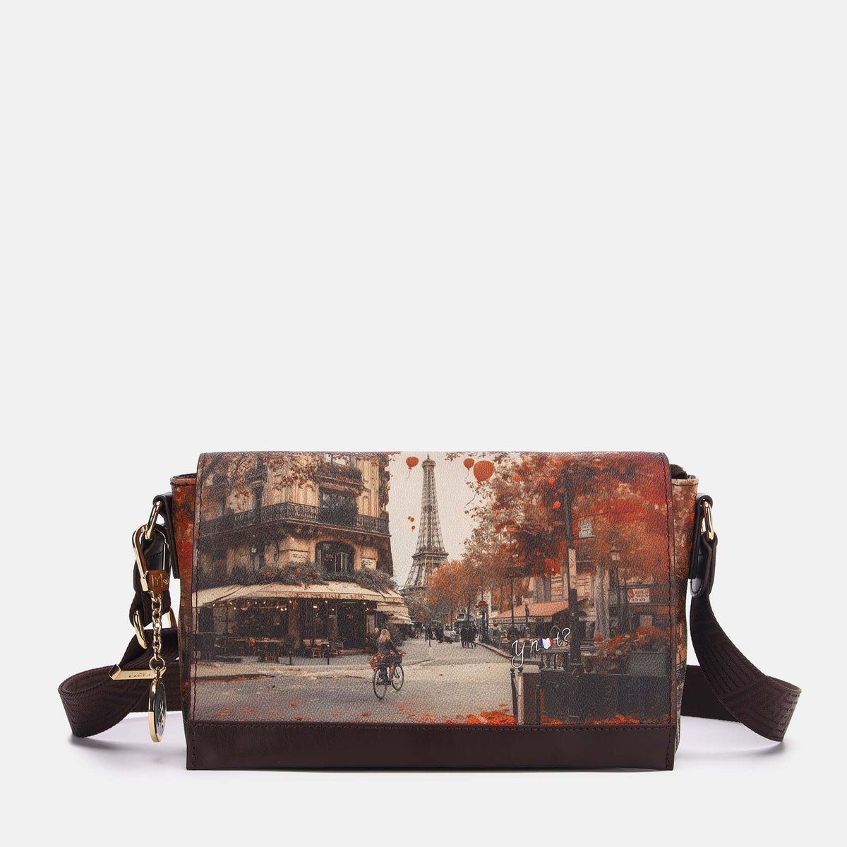 Y-not flap bag borsa da unisex marrone