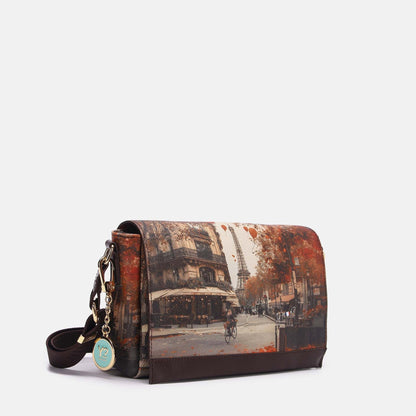 Y-not flap bag borsa da unisex marrone