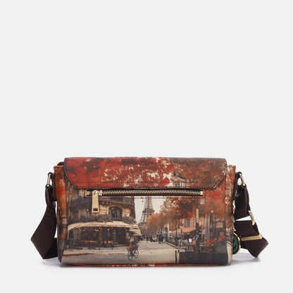 Y-not flap bag borsa da unisex marrone