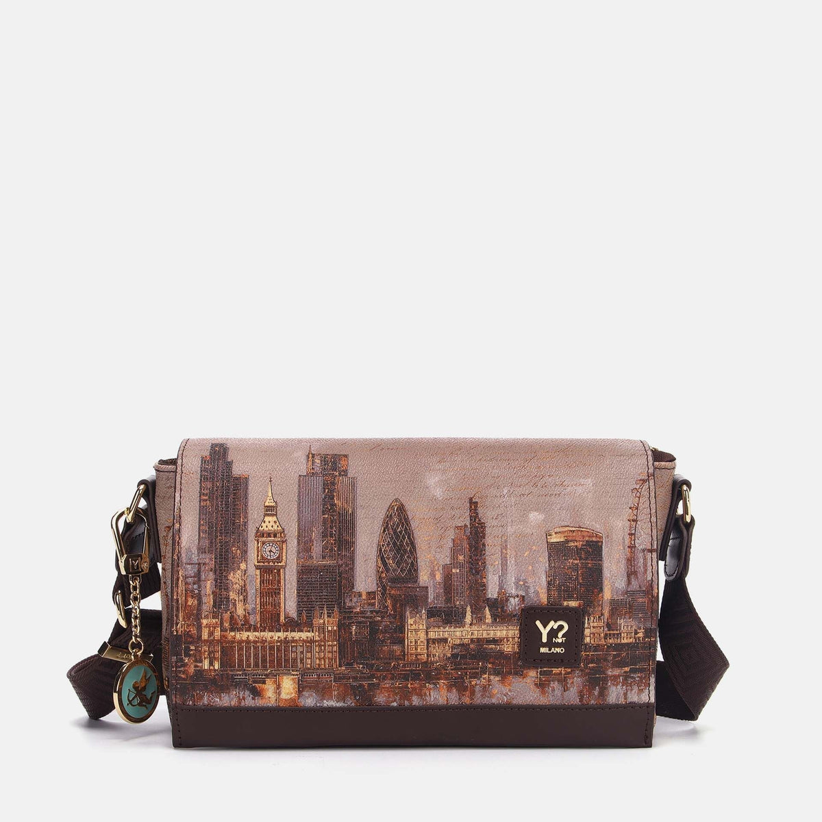Y-not flap bag borsa da unisex marrone