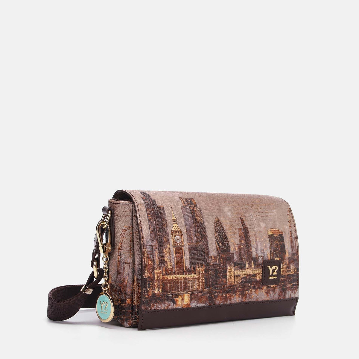 Y-not flap bag borsa da unisex marrone