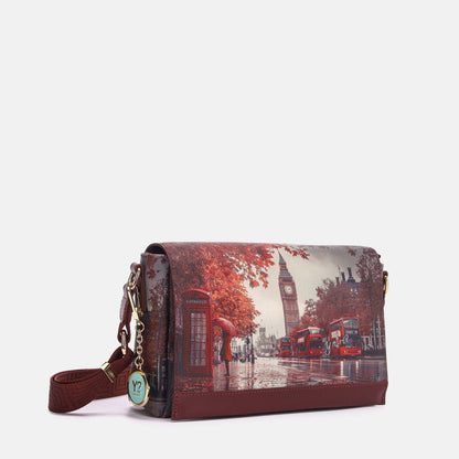 Y-not flap bag borsa da unisex bordeaux