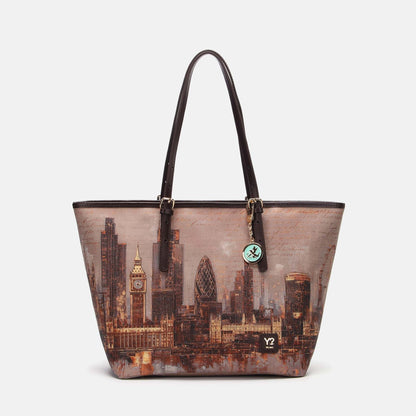 Y-not shopping borsa da unisex marrone