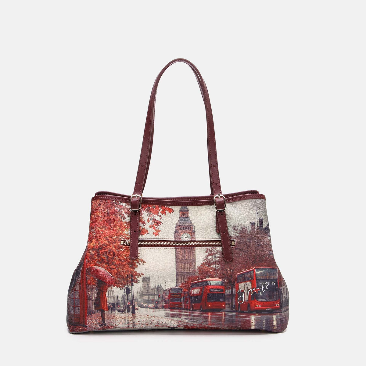 Y-not tote bag big borsa da unisex bordeaux