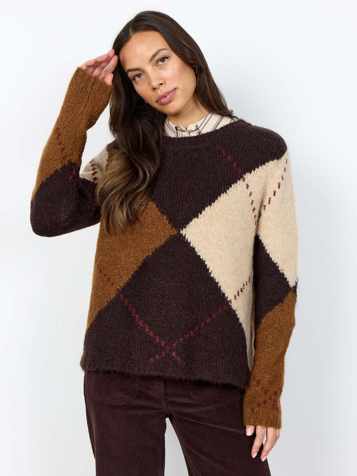 Soyaconcept hacer maglia da donna cioccolato