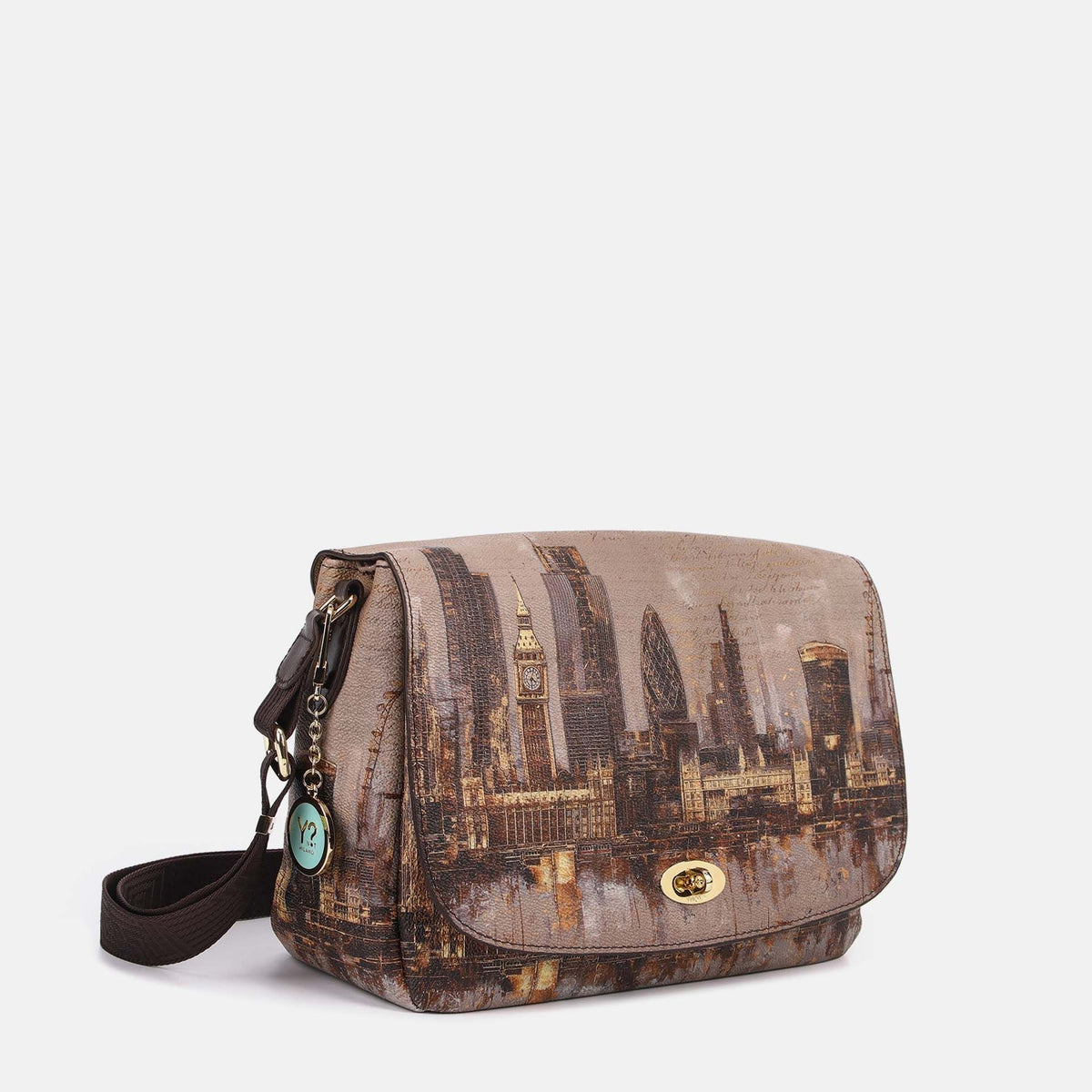 Y-not flap bag large borsa da donna golde