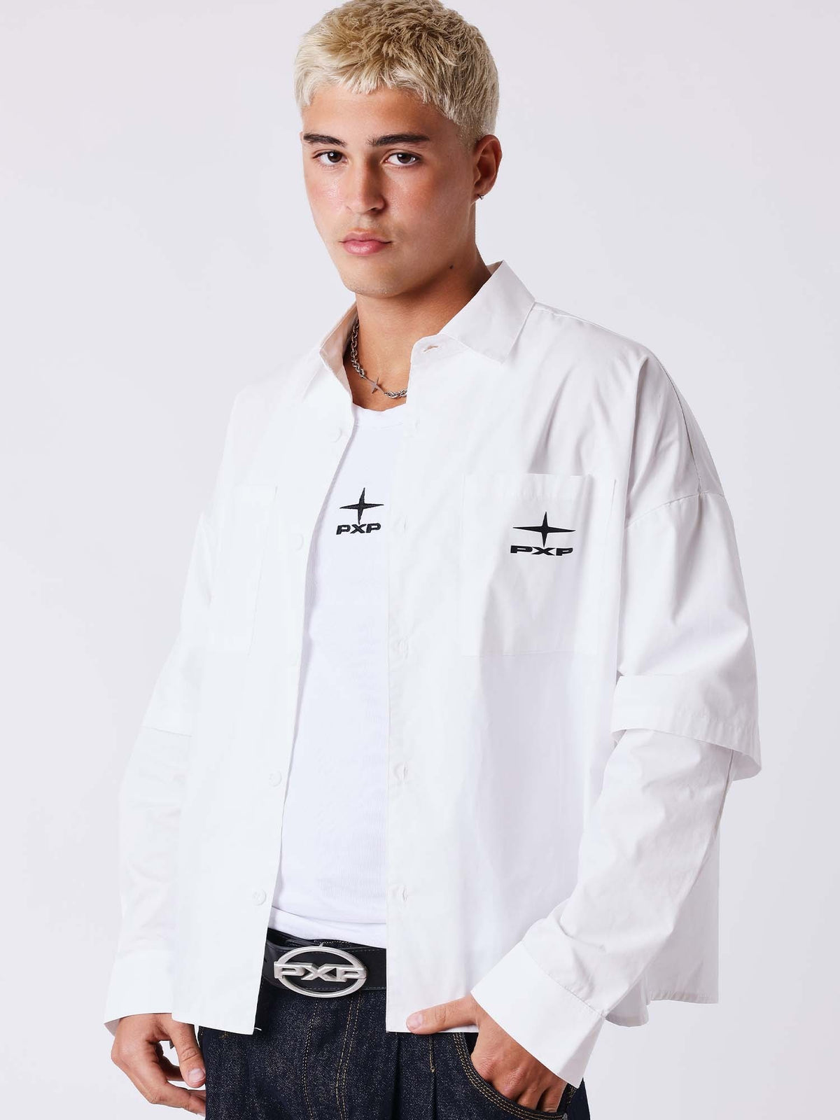 Projectxparis taylor camicia da uomo bianco