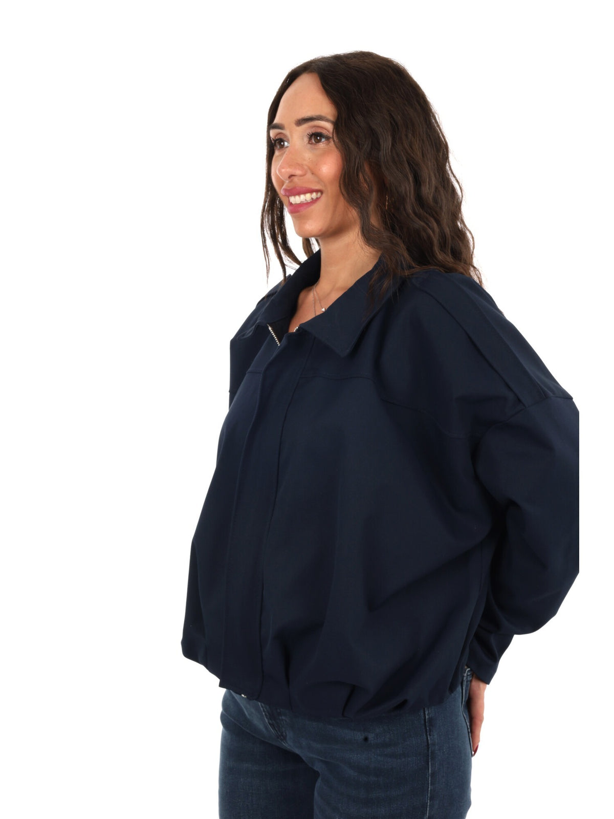 Miss love giacca zip da donna blu