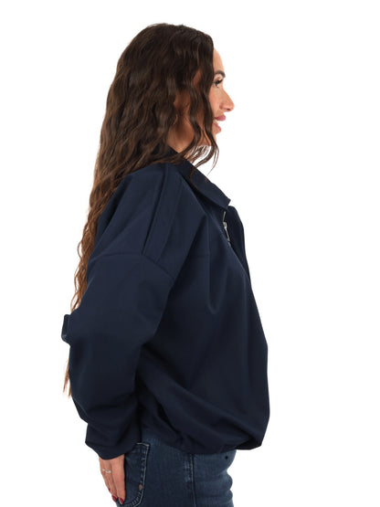 Miss love giacca zip da donna blu