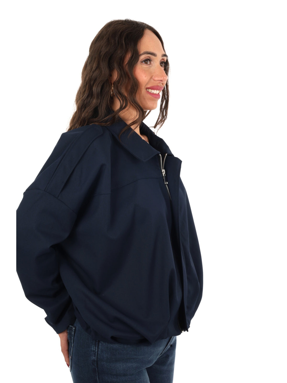 Miss love giacca zip da donna blu