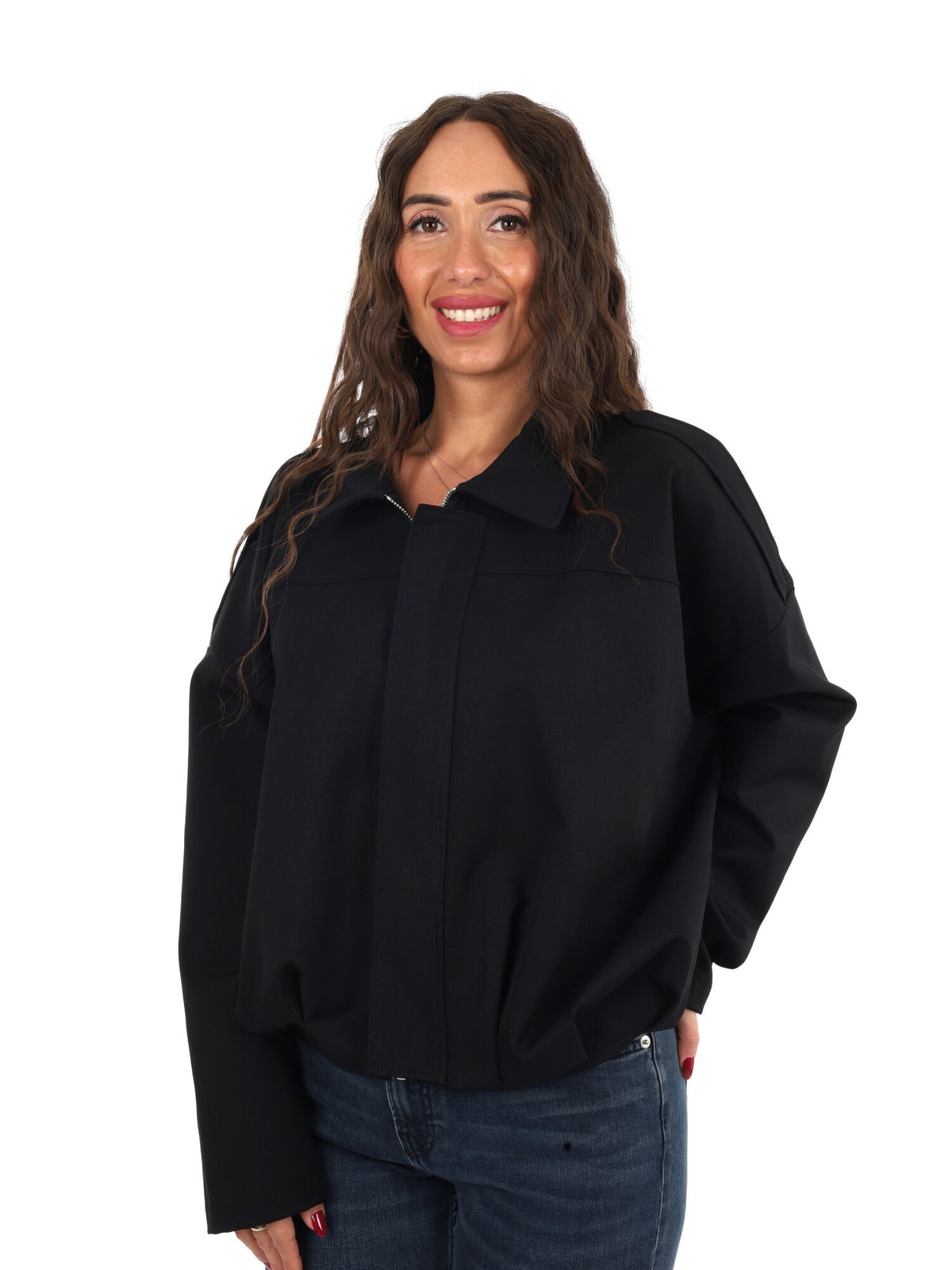 Miss love giacca zip da donna nero