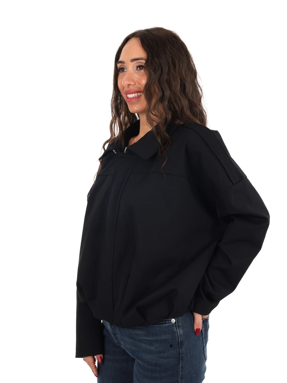 Miss love giacca zip da donna nero