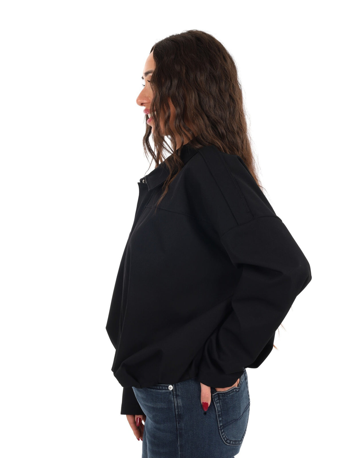 Miss love giacca zip da donna nero