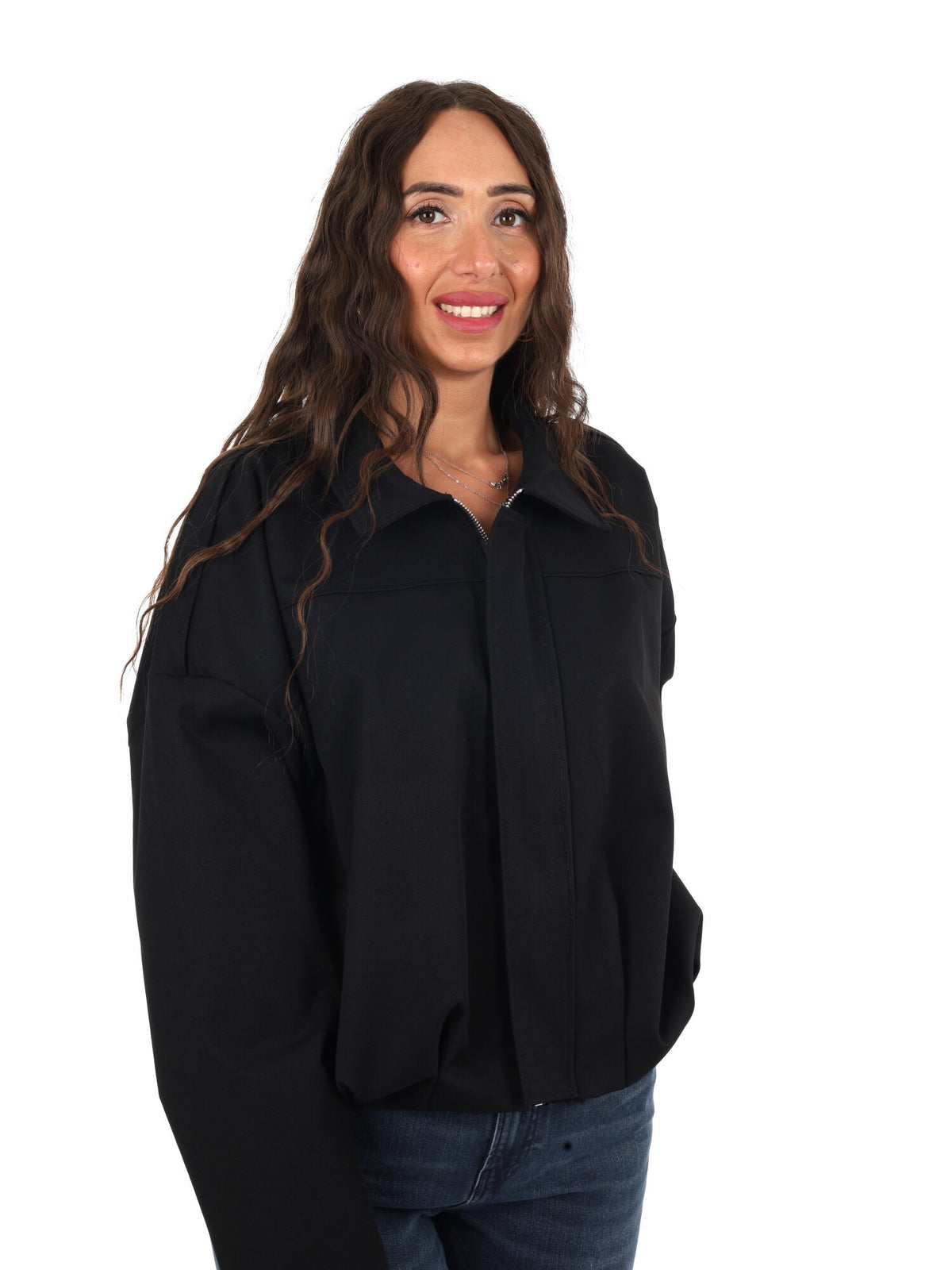 Miss love giacca zip da donna nero
