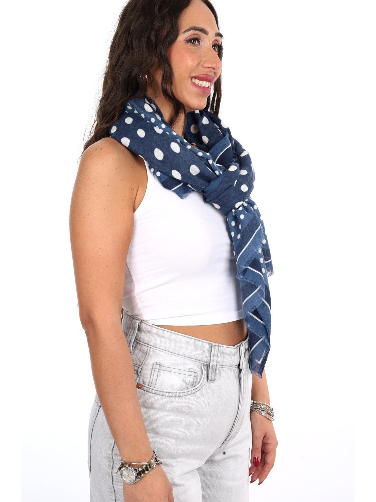 Miss love pashmina da unisex blu