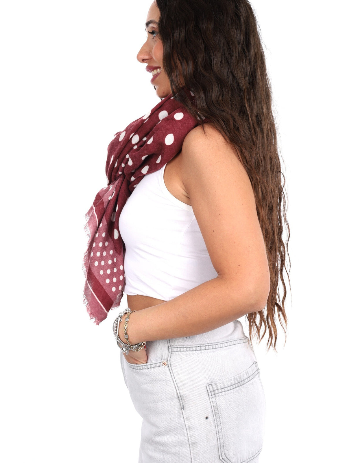 Miss love pashmina da unisex bordeaux