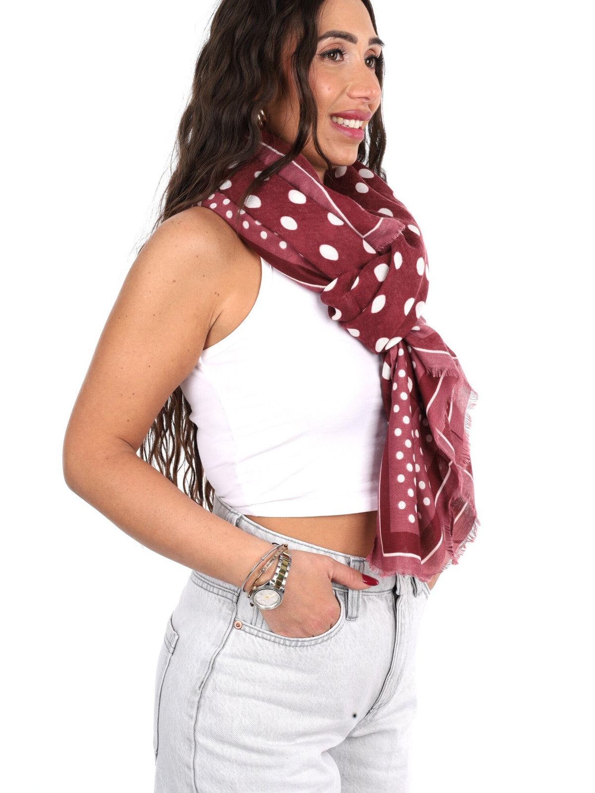 Miss love pashmina da unisex bordeaux