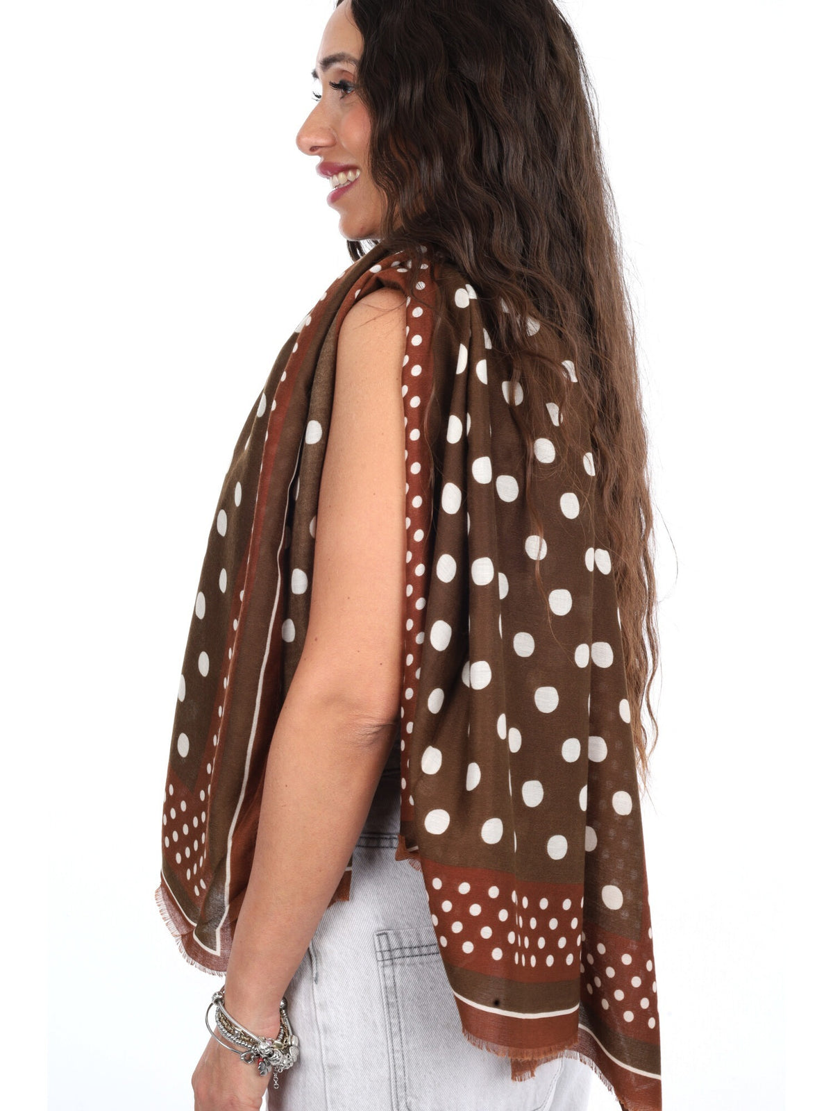Miss love pashmina da unisex marrone
