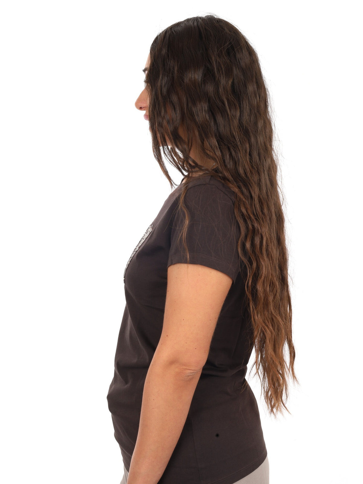 Armani excange t-sh t-shirt da donna marrone