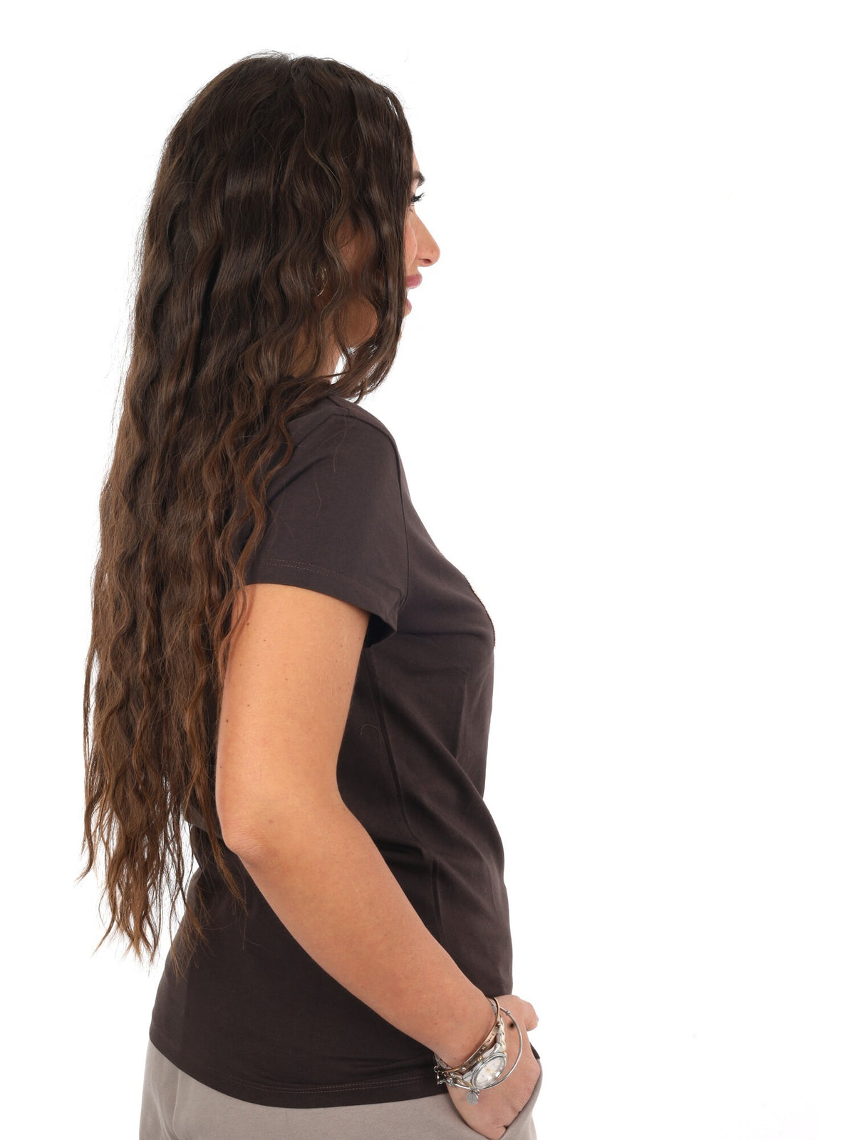 Armani excange t-sh t-shirt da donna marrone