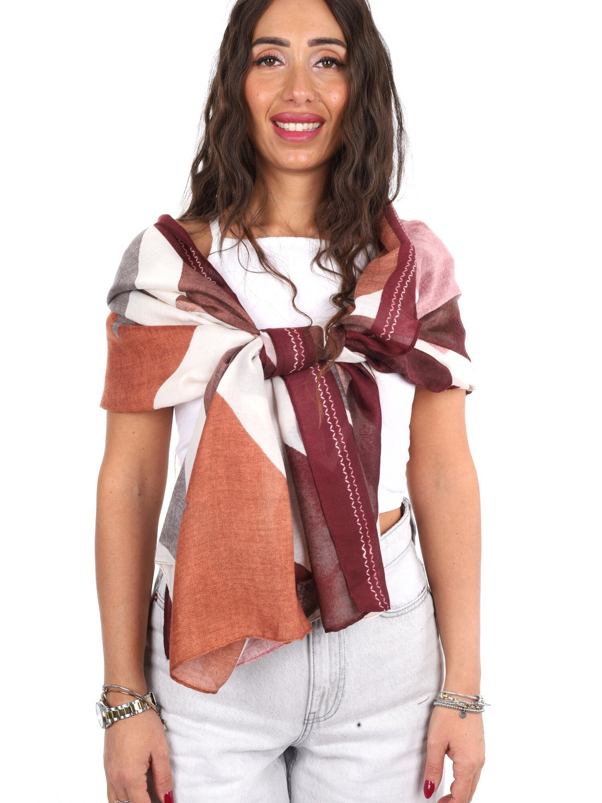 Miss love pashmina da unisex bordeaux