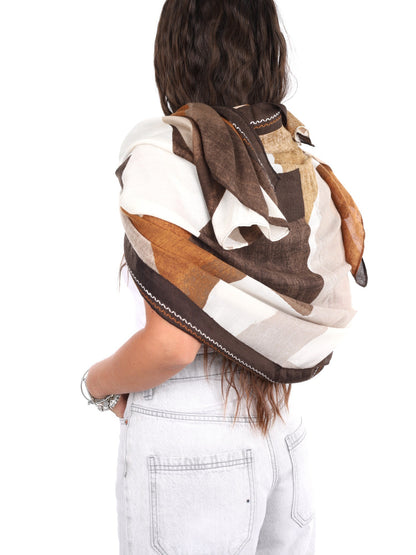 Miss love pashmina da unisex marrone