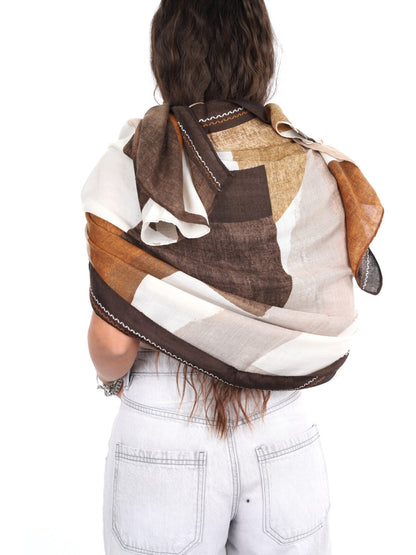 Miss love pashmina da unisex marrone
