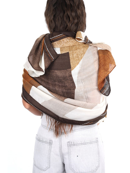 Miss love pashmina da unisex marrone