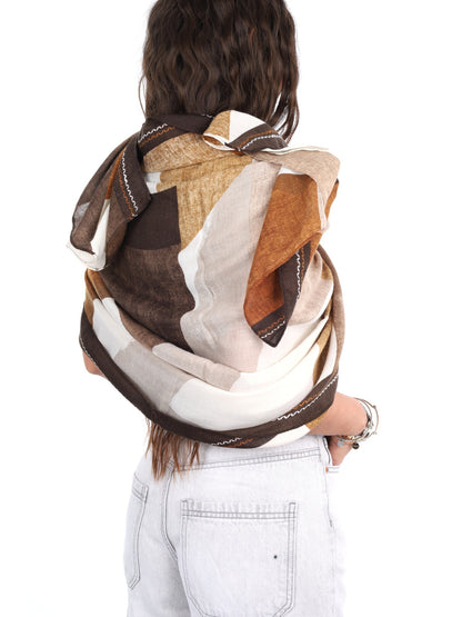 Miss love pashmina da unisex marrone