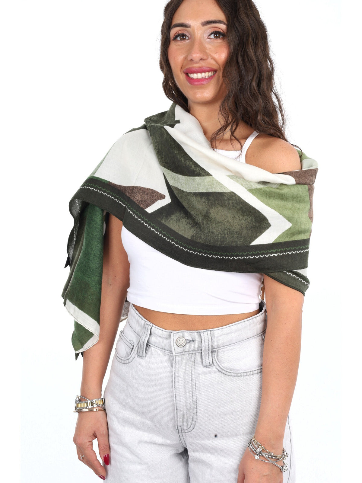 Miss love pashmina da unisex verde