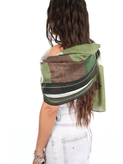 Miss love pashmina da unisex verde